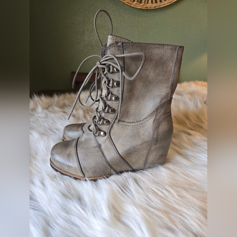 Merona Leather Wedge Ankle Boots
